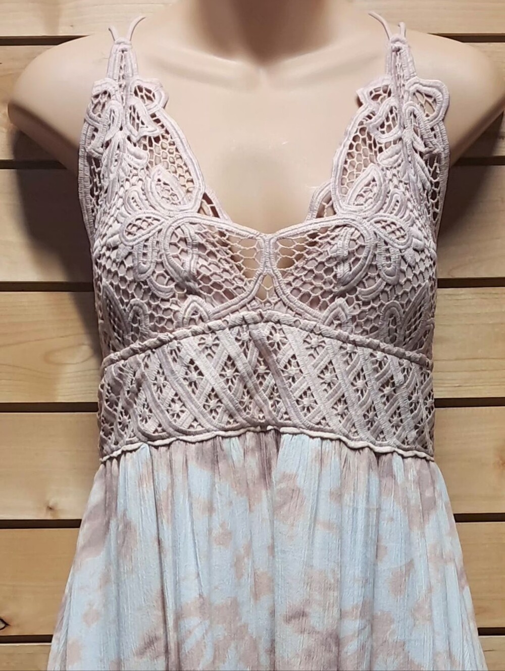 Boho Crochet Tye-Dye Mini Dress Size L - Picture 3 of 9